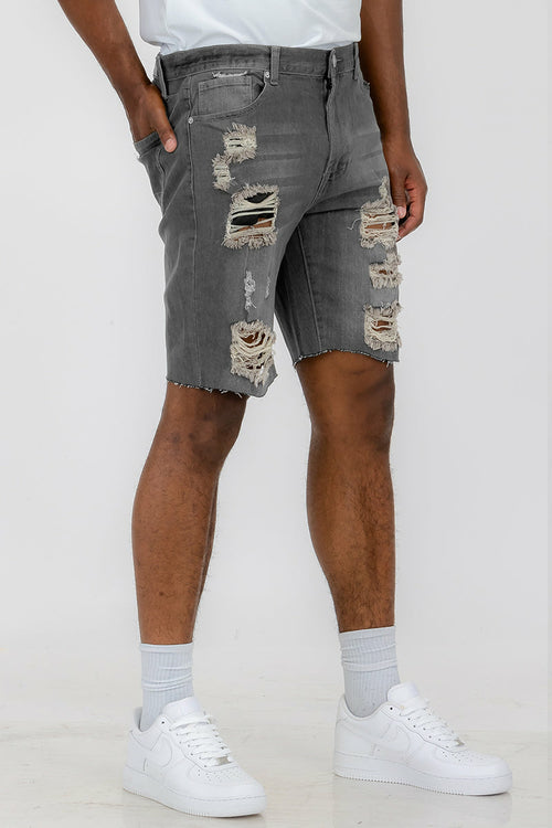 Short Jean Délavé Homme