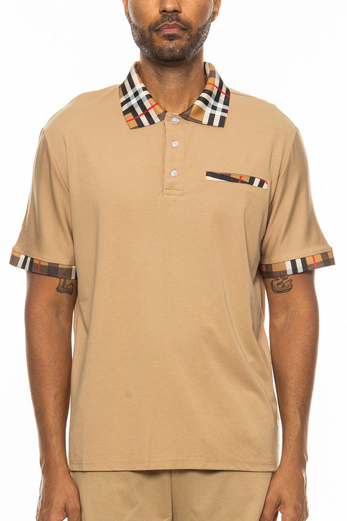 Polo à Détails Carreaux