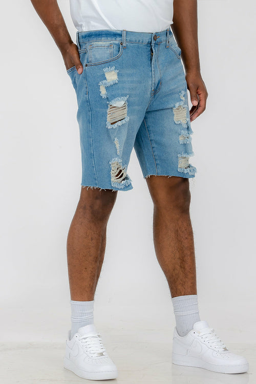 Short Jean Délavé Homme