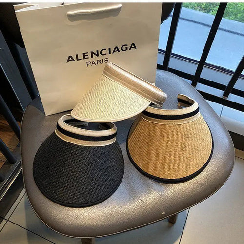 Chapeau Visière en Paille Femme