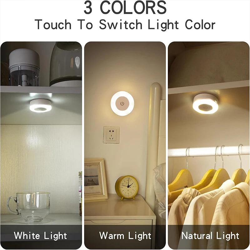 LED Touch Baby Night Light USB Wireless Rechargeable Dimmable Portable Mini Nursery Lamp Bedside
