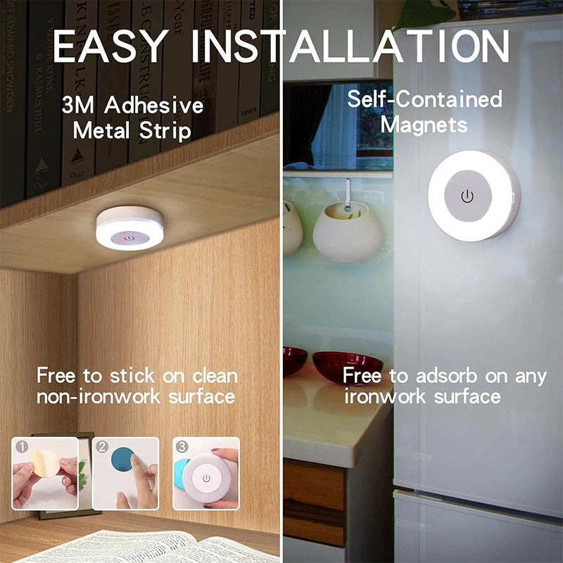 LED Touch Baby Night Light USB Wireless Rechargeable Dimmable Portable Mini Nursery Lamp Bedside