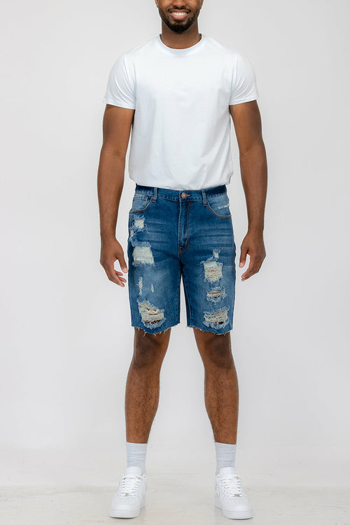Short Jean Délavé Homme