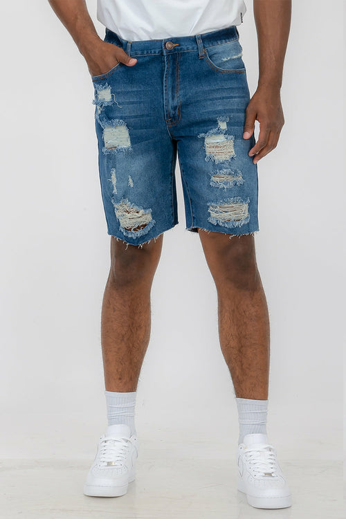 Short Jean Délavé Homme