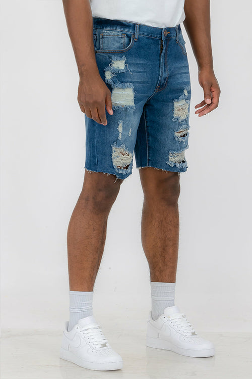 Short Jean Délavé Homme
