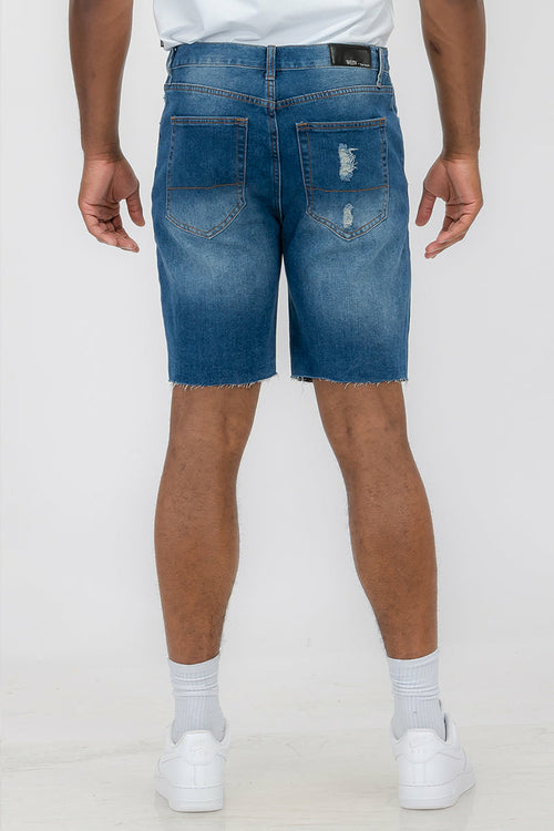 Short Jean Délavé Homme